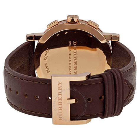 Burberry Herringbone Chronograph Brown Dial Gold